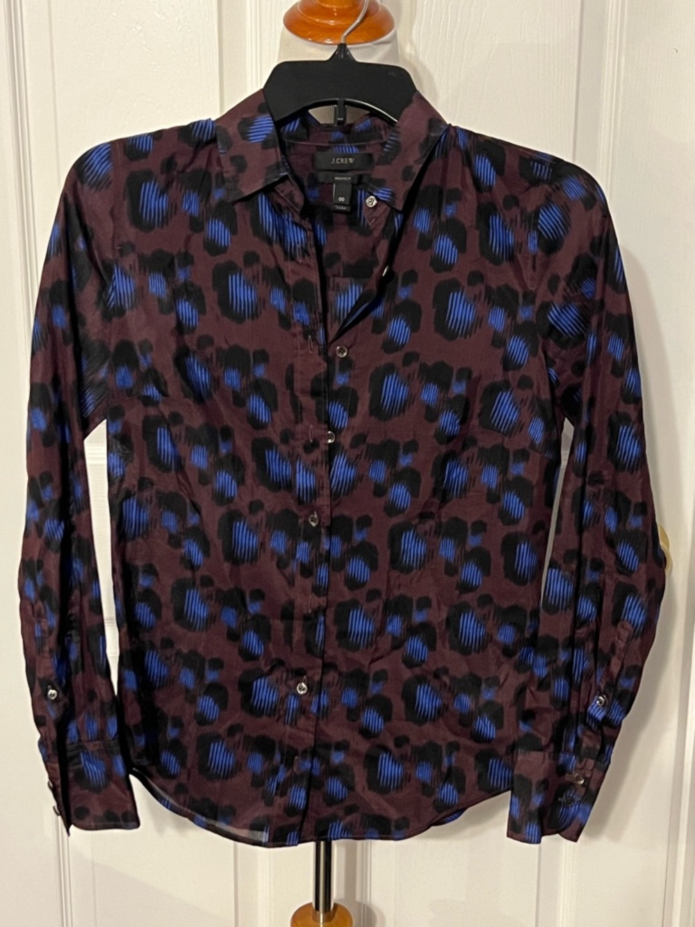 J. Crew Purple and Blue Animal Print Button-Down Shirt